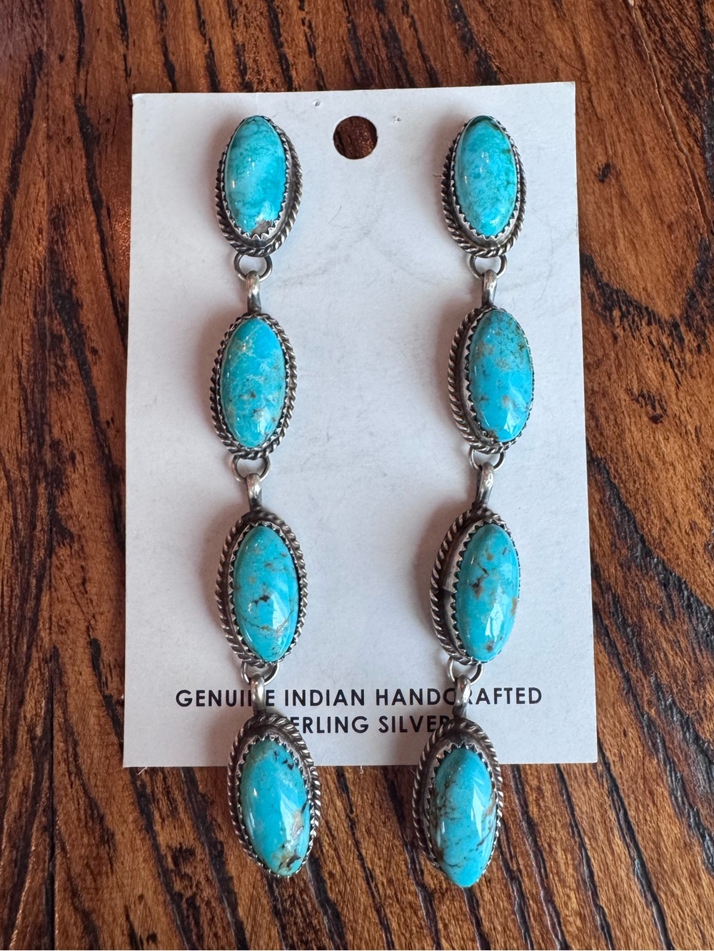 Native American Turquoise Earrings Sterling Silver